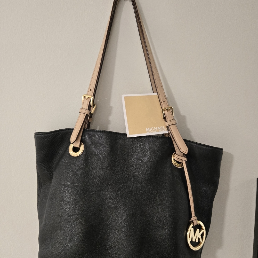 Michael Kors Black and Tan Tote Bag